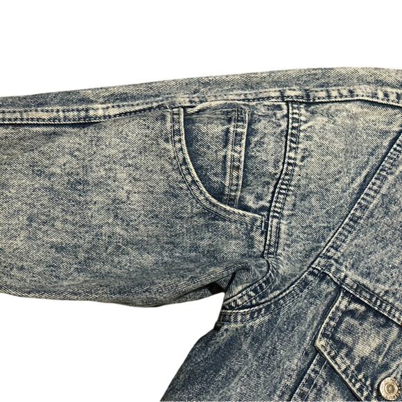 Vintage Ruffini Women’s Size Medium Acid Washed Jean Jacket Unique PocketSleeves - Picture 5 of 10